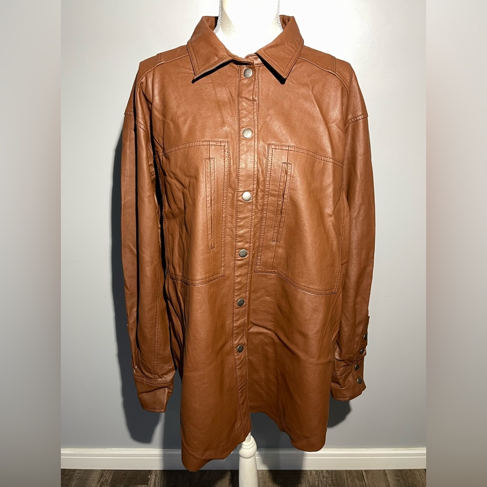 We The Free Black Faux Leather Jacket